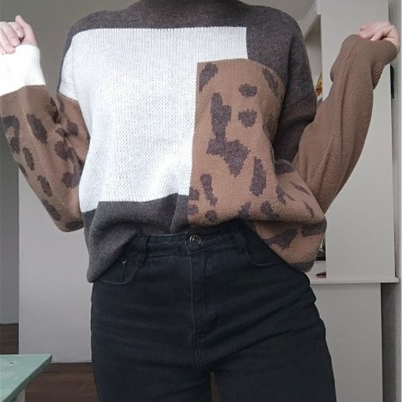 Spring Women Vintage Leopard Pullover and Sweaters - Picture 4 of 6
